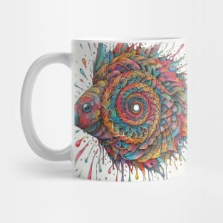 Psychedelic looking abstract illustration of fish Mug